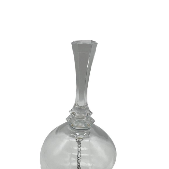 Clear Glass Bell with Glass Clapper Painted Rose Design 6.25" Tall - Picture 4 of 4